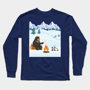 Bear and Panda in winter Long Sleeve T-Shirt